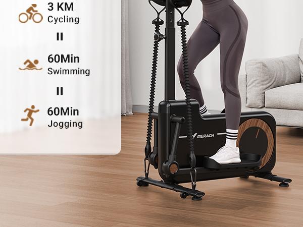 MERACH Elliptical Machines for Home Gym, 330lbs Compact Elliptical Exercise Machine with Hyper-Quiet Magnetic Driving System 16 Resistance Levels