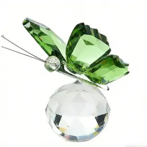 Colorful Crystal Butterfly Statue, Shiny Glass Decorative Item for Home Decoration and Gifts, Elegant Party Accessory