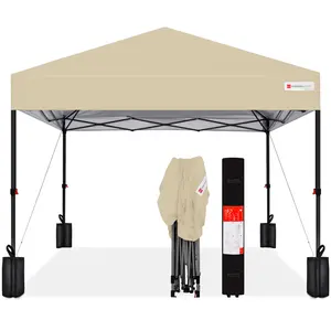 Best Choice Products 12x12ft Easy Setup Pop Up Canopy w/ 1-Button Setup, Wheeled Case, 4 Weight Bags