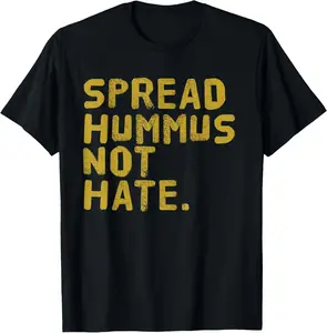 100% cotton Unisex Hummus Tshirt Funny Vegan Vegetarian T-Shirt Spread Hummus T-Shirt