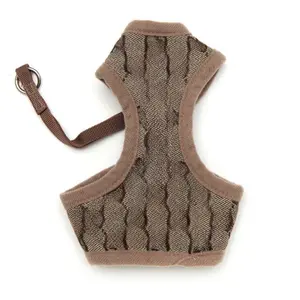 Small Tan Dog Collar and Leash Set – Adjustable Fashion Pet Collar for Small Dogs, Matching Leash Included.