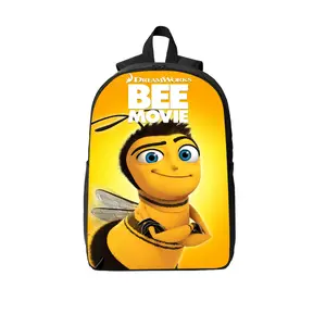 DreamWorks Bee Movie Barry B. Benson 17" Laptop Backpack, Durable Polyester with Breathable Shoulder Straps, Two-Way Zippers & Side Pockets, Ideal for School, Travel & Movie Fans