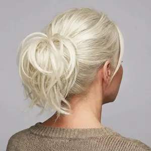 Apexhairs Tousled Updo Messy Bun Hairpiece Natural Fake Ponytail Synthetic Clip In