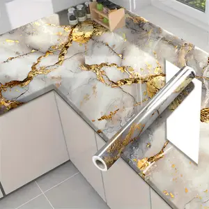 1 roll of 40cm*300cm self-adhesive marble-effect wallpaper, Marble backsplash wallpaper, bathroom waterproof grid wall tile stickers, suitable for kitchens, living rooms and dormitories