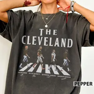 Comfort Color Cleveland Walking Road Signatures Football Shirt, Shedeur Myles Garrett Gift For Fan Football Unisex