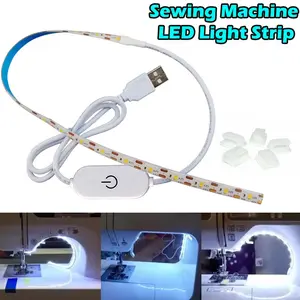 Sewing Machine LED Light Strip - 11.81" Touch Switch, Touch Control, Adjustable Brightness, USB Powered, White Light, with 5 Fixing Clips, Suitable for All Sewing Machines, Workbenches, Cabinets