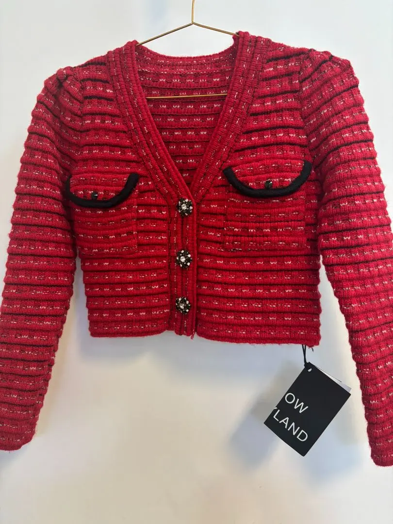 Wild Shadow Fairyland Red Cropped Sweater