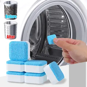 Blue and White Washing Machine Cleaner, 1/5/10 Boxes Deep Cleaning Tablets for He Front Loader & Top Load Washer, Clean Inside Drum and Laundry Tub Seal Cleaner, Household, Cleaner Treatment Agent