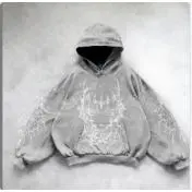 Light gray hooded sweatshirt made of cot