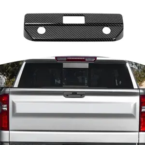 Carbon Fiber Look Tailgate Handle Cover Trim for 2019+ Chevy Silverado 1500/GMC Sierra 1500, UV-Resistant High-Quality ABS Material, Handle Protector, Easy Installation, Truck Accessories, Aftermarket Truck Accessories