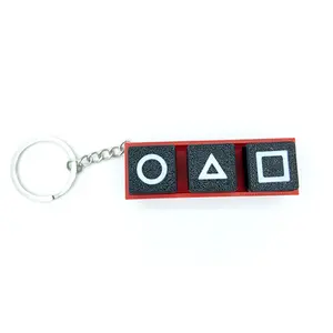 3D Printed Squid Game Theme Keychain Pendant, Office Stress Relief Keyring, Backpack Phone Key Holder, Keyboard Click Sound Anxiety Reliever