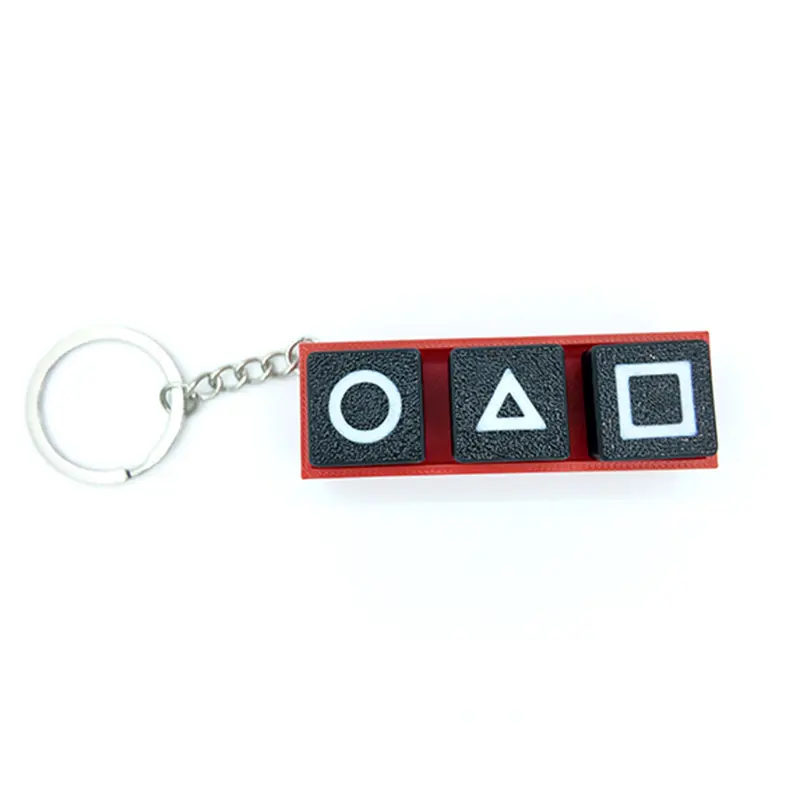 3D Printed Squid Game Theme Keychain Pendant, Office Stress Relief Keyring, Backpack Phone Key Holder, Keyboard Click Sound Anxiety Reliever