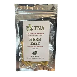 Tav's Natural Antidotes HERB EASE POWDERED TEA Organic Pill Form 21 Count 0.50 oz US Made for Comfort & Wellness Herbal