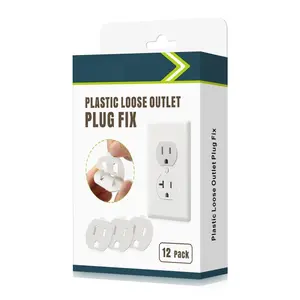 Loose Outlet Plug Fix, 12 Pack Plastic Snug Socket Secured, Outlet Tightener Insert for  Loose Outlets, with  Adhesive
