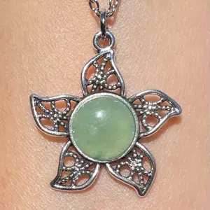 Green Aventurine Natural Gemstone Star Necklace  #handcrafted
