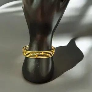 Beautiful Adjustable Bangles for Women - 24K gold plated