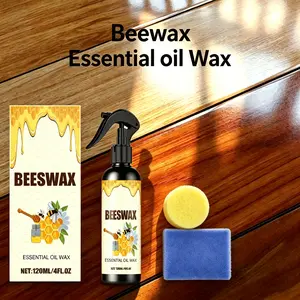 Beeswax Wood Polish Spray – Natural Wood Polish & Restorer for Furniture, Floors & Cabinets – Non-Greasy Wood Care Spray with Shine & Anti-Dust Protection