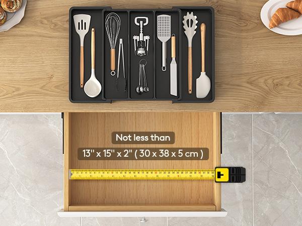 Lifewit 5 Compartments Expandable Cooking Utensil Tray- Tableware, BPA-Free PP Material