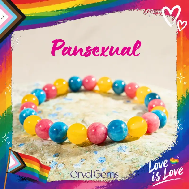 Pansexual Pride Crystal Beaded Bracelet – LGBTQ+ Queer Jewelry | Pink Blue Yellow  Natural Stone Friendship Bracelet | Unisex Handmade Pan Pride Gift to Express Yourself & Support Loved Ones
