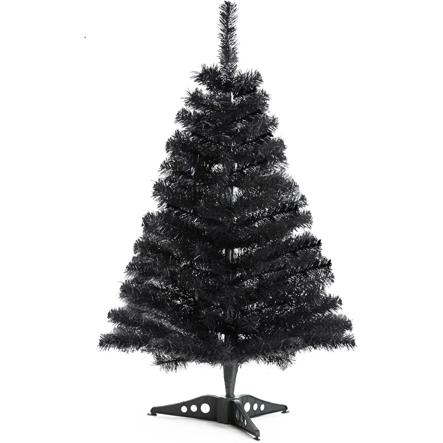 3FT Artificial Christmas Tree Black Mini Tabletop Christmas Pine Tree with Plastic Stand Small Xmas Tree for Indoor Outdoor Holiday Home Decoration
