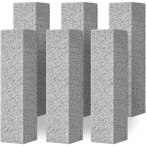 Pumice Stone for Toilet Bowl Cleaning,Pumice Stick Powerfully  Limescale Stain,Hard Water Ring, Calcium Buildup,Iron&Rust. Remover for Tile/Bath-tub/Sink/Grill - 6 Pack