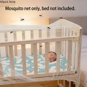 Baby Crib Mosquito Net, Breathable Lightweight Mesh Canopy for Cribs and Bassinets, Easy Assembly Mosquito Protection Cover for Indoor and Outdoor Baby Sleep