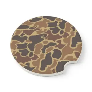 Camo Soapstone Car Coaster, Woodland Camo Car Coaster, Camo Car Accessories, Hunting Gifts, Coasters for Vehicle, Camo Truck Car Decor
