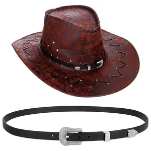 Cowboy Hat Band Soft PU Hatbands Belt Adjustable Western Hat Bands Unisex Cowgirl Hatbands for Women Girl Men Western Fedora Straw Hats