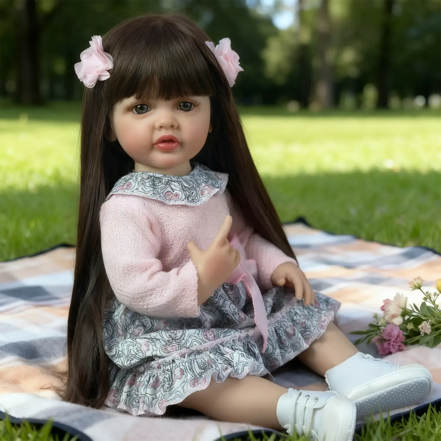 Reborn Toddler Baby Dolls Full Vinyl Body 22 Inch 55cm Betty Girl Reborn Baby Doll with Long Hair Anatomically Correct Realistic Newborn Toddler Girl Dolls