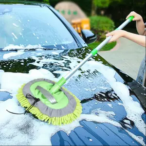 Long Handle Chenille Microfiber Car Wash Mop Set, Scratch-Free Replacement Head, Ideal for Auto RV Truck Cleaning Supplies, Car Wash Accessories