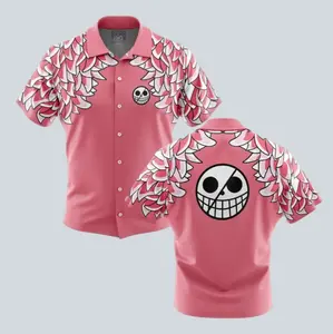 Doflamingo Pattern One Piece Hawaiian Shirt | Cool Anime Vibes for Men & Fans