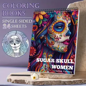 24-Page Stress Relief Coloring Book, Thick 160g Paper, Spiral Bound, Ideal for Home and Outdoor Use, Fun and Simple Coloring Experience