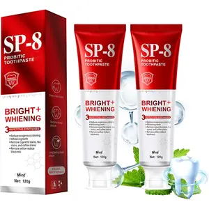 SP-8 Probiotic Whitening Toothpaste(2PCS),Enhanced Formula with Multiple probioticsfor Teeth Whitening & Gum Care & Fresh Breath, Fluoride-Free, Fresh Mint Flavor