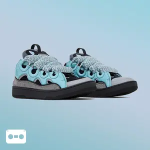 #Lanvin #Curb ##Sneakers #LightBlue #Anthracite