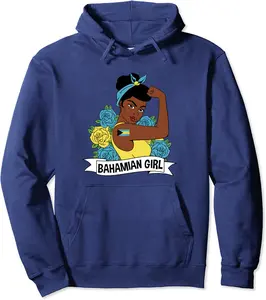 Pride Bahamas Roots Strong Bahamian Girl Pullover Hoodie - Mayakemp Shop 26B0D2DLFBHP