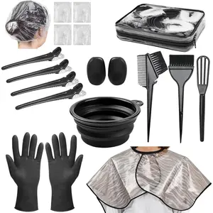 19 Pcs Professional Hair Bleach Kit Hair Coloring Products with Hair Dye Brush, Hair Color Bowl, Hairclips, Applicator, Earmuffs for Hair Highlighting and Hair Coloring at Home