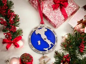 Personalized Italy Ornament, Italy Christmas Ornament,  Italian Ornament, Travel Souvenir, Vacation ornament, Italia, Italy Souvenir.