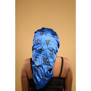 Long Satin Sleep Hair Cap for Locs & Braids | Blue