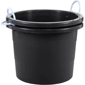 19 Gallon Rope Handle Tub, 2-Pack, Heavy-Duty Organization and Easy-Access Storage Tub, Multi-Purpose, Made with Rugged Plastic, Black Kitchen Set