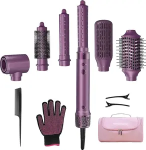 Mythsight 6 in 1 Hot air styler, High-speed hair drye, Auto wrap curler, Volumizing styling blower brush, Hair blow dryer brush, Smooth & Frizz-Free blowout no heat damage, Perfect gifts for Women, Friend, Mother's Day gifts  (Travel Case)