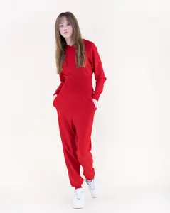 Two-Piece Set Soft Ribbed Waist Fitted Hoodie & Soft Knitted Joggers Womenswear Clothes Casual Suits