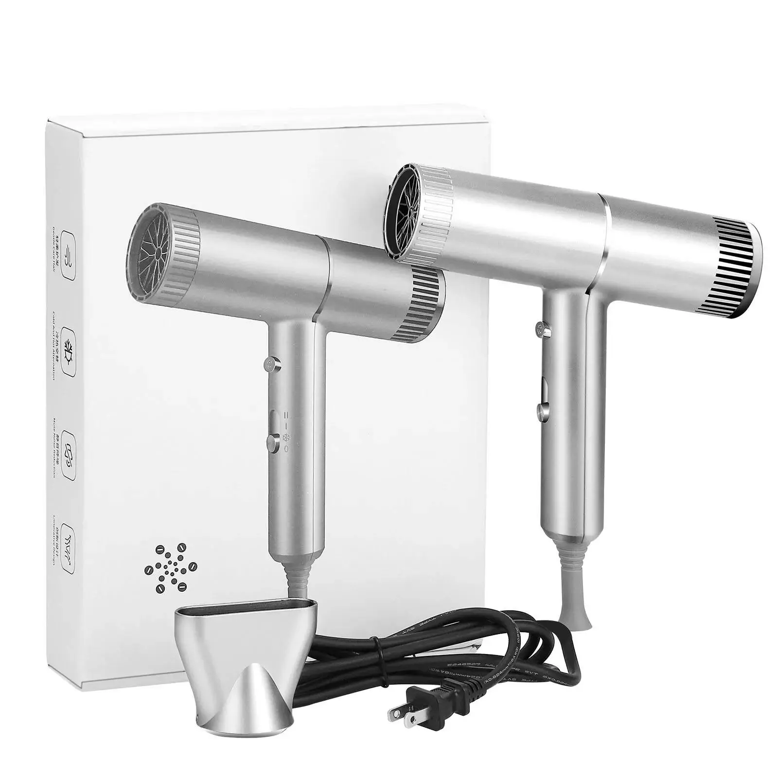 Hair Dryer, High Speed Ionic Blow Dryer with Negative Ion Technology, Fast Drying Professional Hairdryer, Hot & Cool Air, Low Noise, Intelligent Temperature Control, Lightweight Hair Styling Tool for Home & Travel
