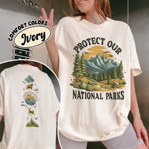 Protect Our National Parks Comfort Colors Shirt, Protect Our Parks 2 Sided Tee, Support Public Lands, Apparel for Nature Lovers