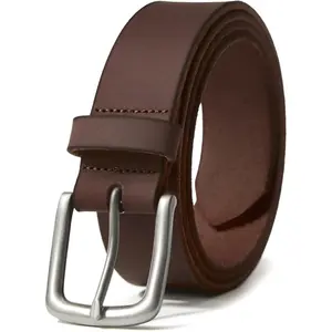 Men's Genuine Leather Casual Every Day Jeans Belts, Handmade Men Leather Belt with Gift Box