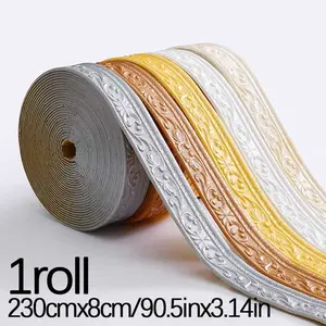 Elegant 3D Foam Wall Sticker Roll Frame, Self-Adhesive Decorative Strip, 230cmx8cm, Easy Installation, Durable Multi-Purpose for Home Decoration