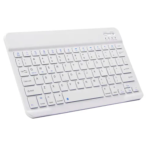 ABS Plastic Bluetooth Tablet Keyboard - Slim, Lightweight, Silent, Compact, Portable, Battery-Powered Tech Gadget, Digital Accessory with Bag, Cross-Platform Multi-Device Compatible for Business, Gaming, Office Tasks (iPad, Android Tablet, Laptop, Phone)