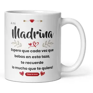 Kembiove 11oz Photo & Text Mug - Madrina Godmother Gift with Spanish Love Quotes, Insulated Coffee Cup, Dishwasher Safe Reusable Cup for Tea, Hot Chocolate, Birthdays & Special Occasions, Special Occasion Mug| Heartfelt Message Mug| Coffee Cup, Coffee Mug