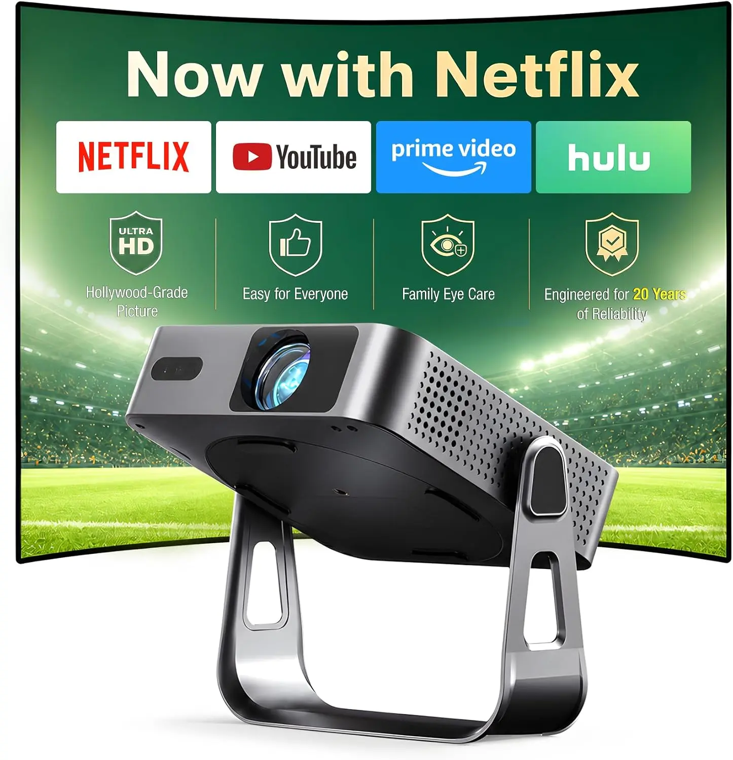 【Officially-Licensed APP & Native 1080P】Thinnest 1.81" Smart Mini Slide Projector with WiFi and Bluetooth, Auto Focus & Keystone Portable Outdoor Projector, VOPLLS 4K Home Movie Slide Film Negative