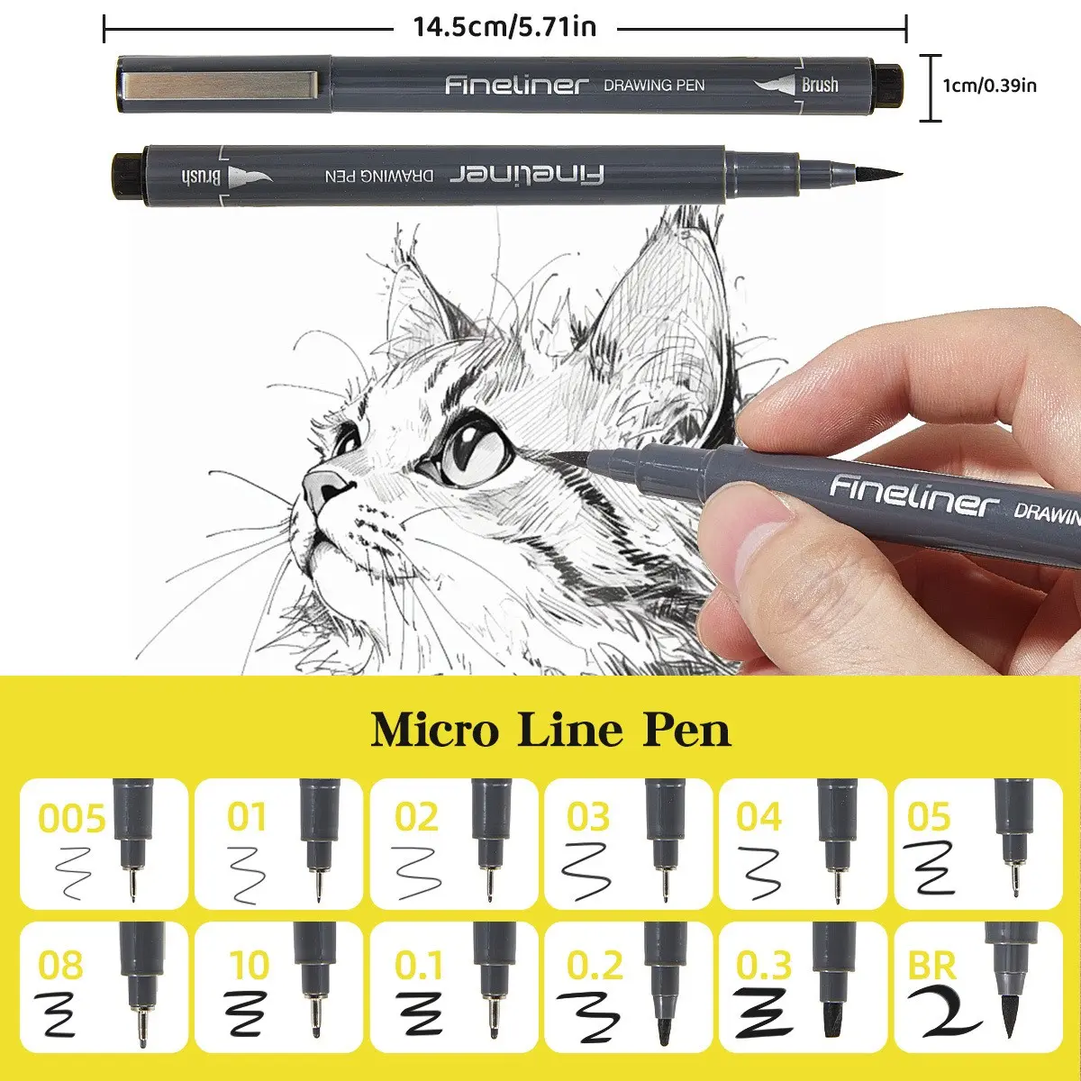 12pcs Sketch Pen Set, Professional Art Drawing Tools, Ideal for Anime Design, Line Art, Doodles, Office Supplies