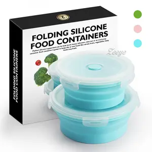 Silicone Foldable Lunch Box, High Temperature Resistant Bento Box, Expandable Microwave Home Food Storage Container, Meal Prep Containers
